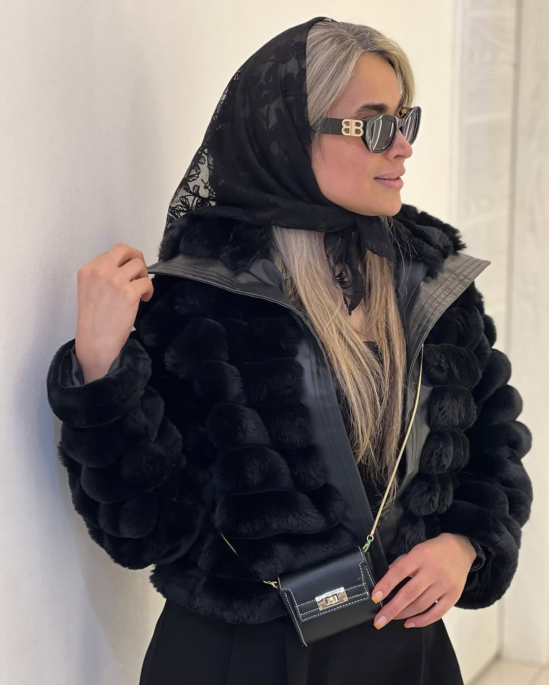 کت خز و چرم  کد 06