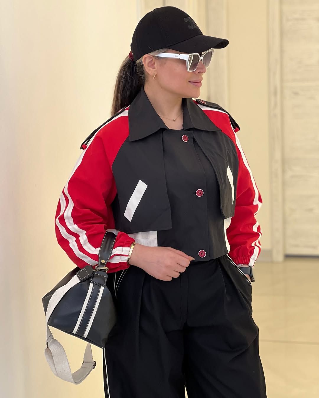 بامبر ترکیبی اسپرت خط دار کد 7