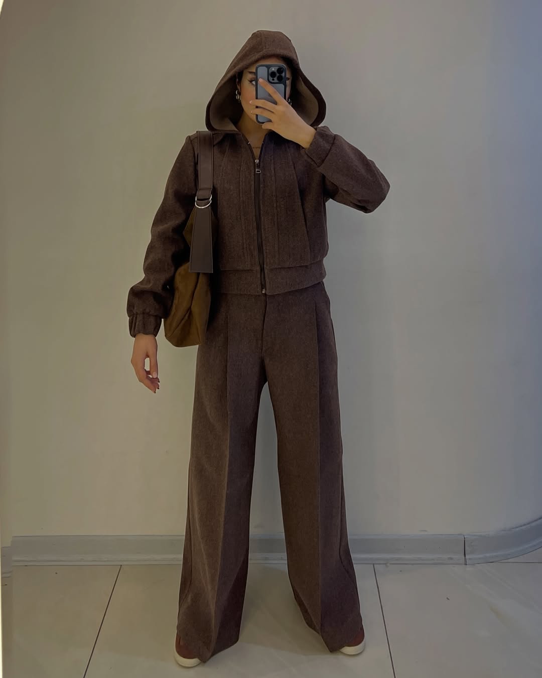 ست سویشرت کلاه دار و شلوار فوتر